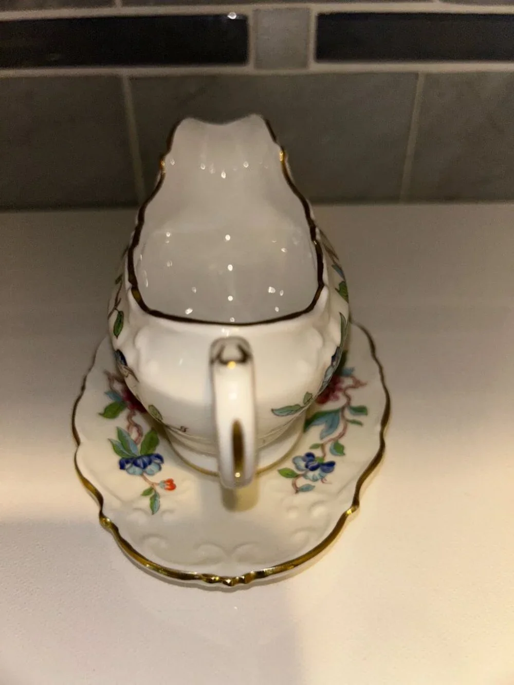Aynsley Pembroke Creamer & Underplate, reproduction, English Fine Bone China